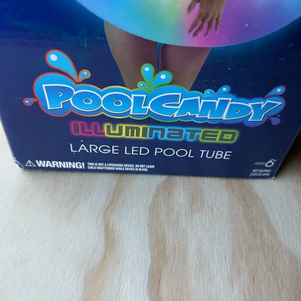 PoolCandy Illuminated Large LED Pool Tube Color Changing Light Up Inflatable40in - Picture 2 of 4
